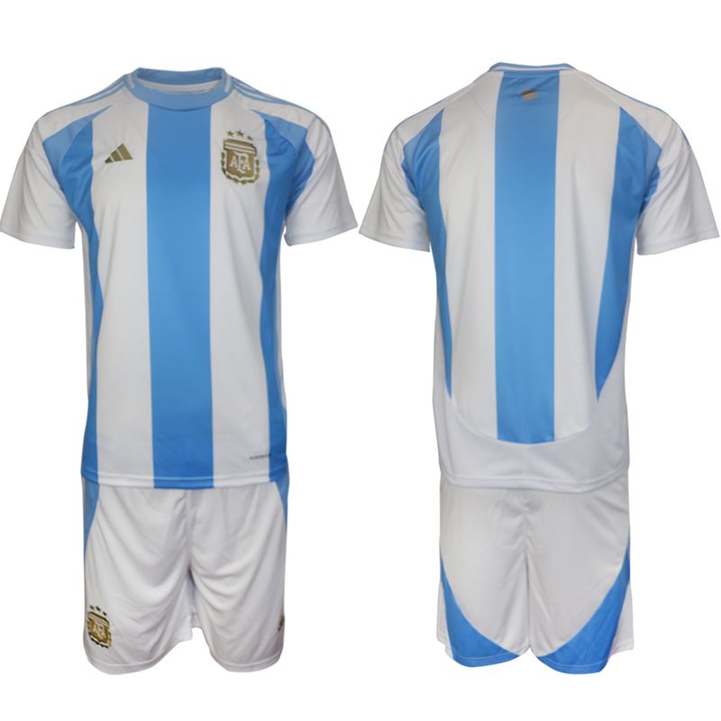 Men 2024-2025 Season Argentina home white Blank Soccer Jersey